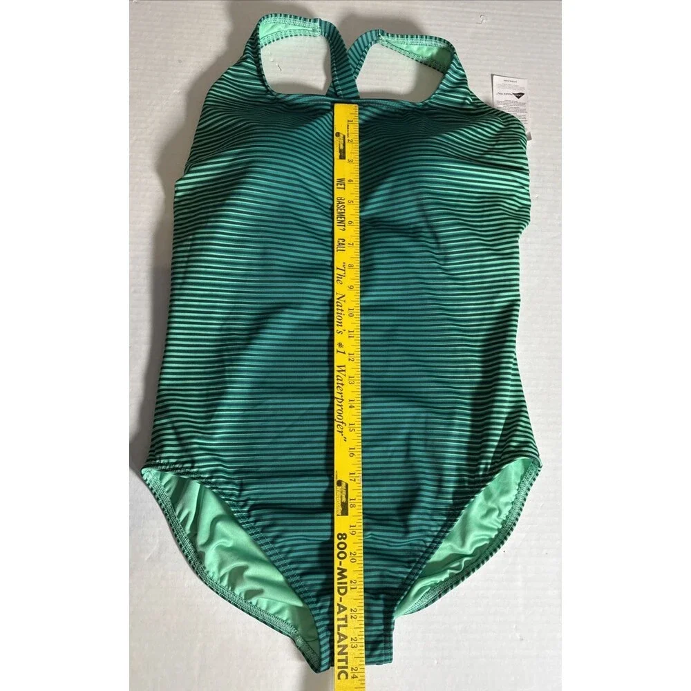 NWT Lands' End Womens Tugless Tank Soft Cup One Piece Swimsuit Size 18 Green